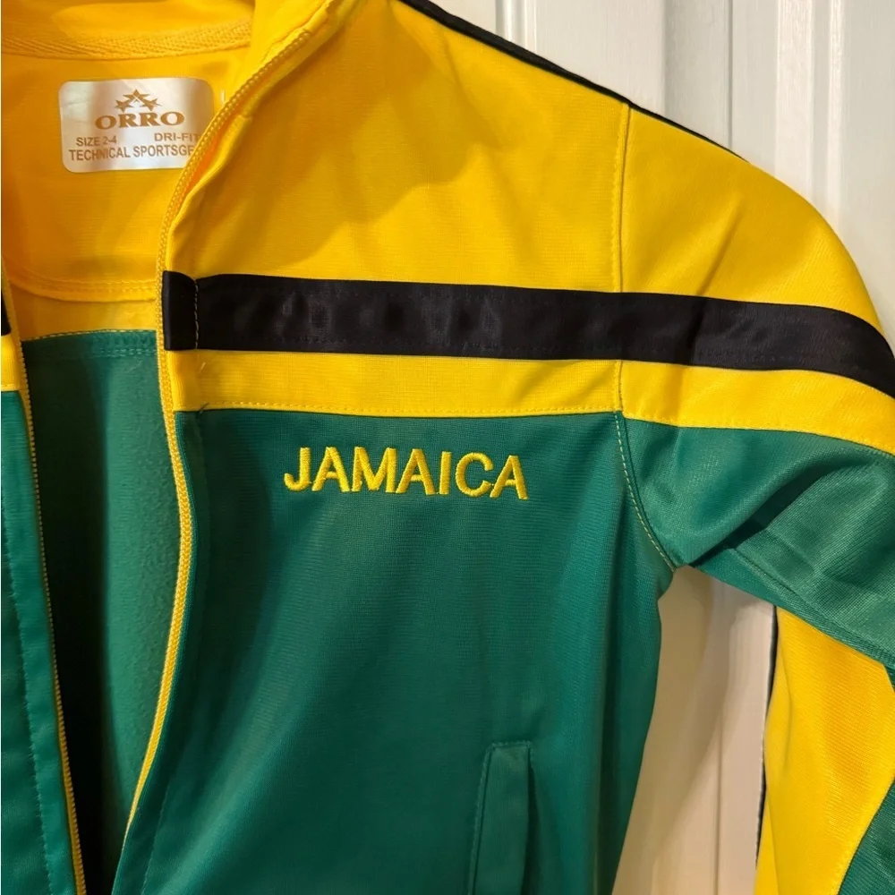 Jamaica Track Jacket in Green and Yellow NWOT